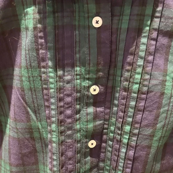 U.S. Polo Assn. Black Watch Button-Down Shirt - Navy and Green - Picture 3 of 7